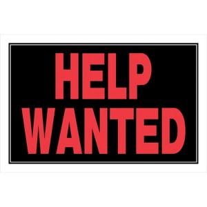 Hillman English Black Help Wanted Sign 8 in. H X 12 in. W - Case of 6 - 1 of 1