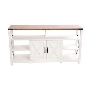 Emma and Oliver Modern Rustic Farmhouse Media Console Cabinet with Spacious Open and Closed Storage - 1 of 4