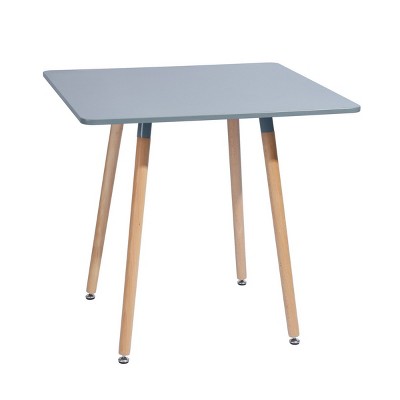 HomeRoots 32" Gray and Natural Wood Square Dining Table