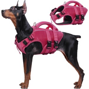 Kuoser Dog Life Jacket High Flotation, Reflective Dog Life Vest for Swimming Boating, Lightweight Dog Life Preserver Rescue Handle - 1 of 4