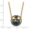 Black Bow Jewelry 14k Yellow Gold Plated Sterling Silver Edmonton Oilers NHL Necklace 18 Inch - 2 of 4