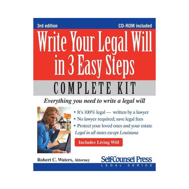 Write Your Legal Will in 3 Easy Steps - (Self-Counsel Legal) 3rd Edition by  Robert C Waters (Mixed Media Product), 1 of 2