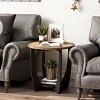 JIONJOY Vintage French Country Round End Table with Storage Shelf - 3 of 4
