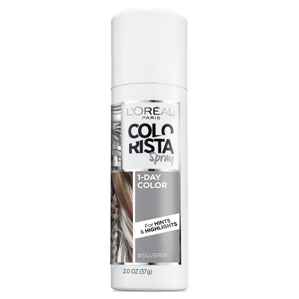 Photos - Hair Dye LOreal L'Oreal Paris Colorista 1-Day Hair Color Spray - Sliver - 2.0oz 