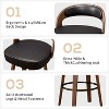 SKRAN Swivel PU Leather Bar Stools Set of 2  Walnut Counter Height Bar Stools with Back and Arms Curved Back & Adjustable Anti-slip Foot Pads - 4 of 4