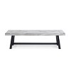 Light Grey Sandblast Finish Acacia Wood Bench with Black Rustic Metal Finish Frame - 2 of 4