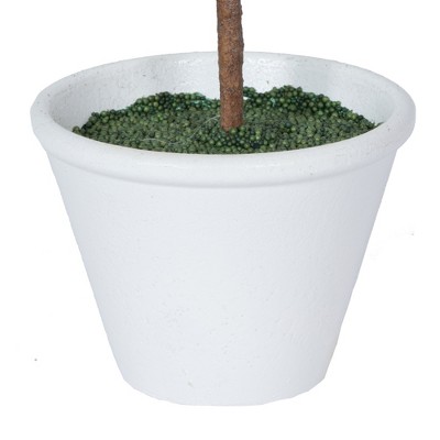 27" Potted Artificial Green Olive Tree in White Container
