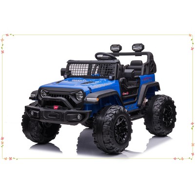 2 Seaters Kids Ride On Truck with Remote Control, 24V 9Ah 20" Large Seat + 15.5" Large Wheel