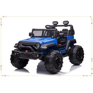 2 Seaters Kids Ride On Truck with Remote Control, 24V 9Ah 20" Large Seat + 15.5" Large Wheel - 1 of 4