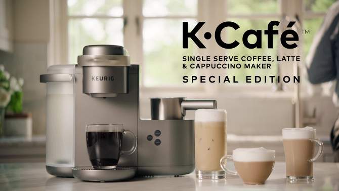 Keurig K-Cafe Special Edition Single-Serve K-Cup Pod Coffee, Latte and Cappuccino Maker - Nickel, 2 of 21, play video