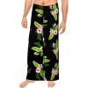 LA LEELA Men's Hawaiian Lava Lava Beach Sarong Wrap Beachwear Cover-Up Summer Long Swimwear Vacation Cover Up For Men One Size Onyx, Hibiscus - 4 of 4