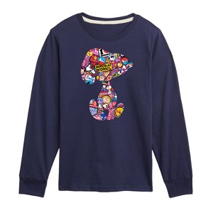 Boys' - Peanuts - Snoopy Silhouette Pattern Long Sleeve Graphic T-Shirt - 1 of 4