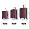 YONWAY Hardside Luggage Sets, 3 pcs Spinner Suitcase, ABS Lightweight Suitcase with Two Hooks, Spinner Wheels, with TSA Lock Lightweight - 3 of 4