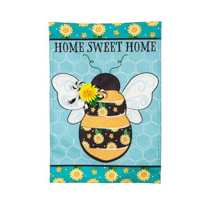 Evergreen Home Sweet Home Bee Linen Garden Flag 12 x 18 Inches Indoor Outdoor Decor - 1 of 2