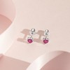 Girls' CZ Heart Solitaire Screw Back Sterling Silver Earrings - In Season Jewelry - 4 of 4