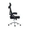 Okak Mesh Ergonomic Office Chair, Desk Chair with Headrest and Lumbar Support, Criss Cross Chair with Chrome Base for Office, Home, Black - 4 of 4