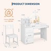 GustoWave Princess Wooden Makeup Vanity with Chair, Vanity Desk with Mirror, with Storage Drawers & Shelves, Girls Dressing Table - 4 of 4