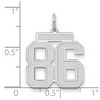 Black Bow Jewelry 14k White Gold, Jersey Collection, Medium Number 86 Pendant - 2 of 3
