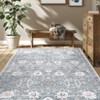 Washable Vintage Rug Non Slip Low Pile Rug Soft Throw Floor Cover Floral Foldable Indoor Carpet for Living Room Bedroom Playroom Nursery - 4 of 4