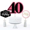 Big Dot of Happiness Chic 40th Birthday - Pink, Black and Gold - Birthday Party Centerpiece Sticks - Table Toppers - Set of 15 - 3 of 4