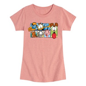 Girls' - Garfield - Character Grid Fitted Short Sleeve Graphic T-Shirt - 1 of 4