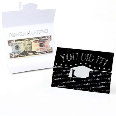 Big Dot of Happiness Graduation Cheers - Money Holder Cards - Set of 8