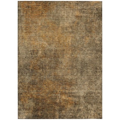 Brown Beige And Taupe Abstract Washable Indoor Outdoor Area Rug