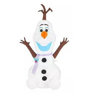 Disney Frozen 4FT Olaf Sitting Wearing a Scarf Christmas Airblown Inflatable - 1 of 4