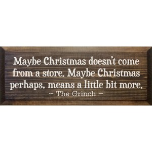 Slickblue Grinch Christmas Quote Wood Sign – Maybe Christmas Means More – Rustic Holiday Wall Decor 7x18, Color Options - 1 of 3