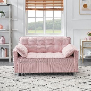 CAVINAS Futon Sofa Couch Pullout Bed, 3 in 1 Convertible Sleeper Sofa Bed, Loveseat Sofa,  Couches for Living Room with Backrest, Toss Pillow, Pocket - 1 of 4