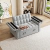 KWPZQEB 65" 3-in-1 Folding Convertible Sofa Bed, Pullout Sofa, Modern Double Sofa with Hidden Storage & Side Pocket, Loveseat for Living Room - 2 of 4