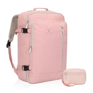 Hynes Eagle 38L Carry on Backpack Wristlet Wallet Set-Pink - 1 of 4