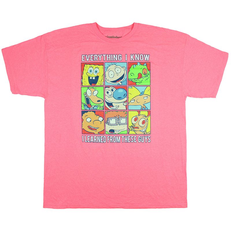 Nickelodeon Men's Everything I know Hall of Fame 90's Classic Cartoon Tee, 3 of 4