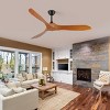 60" Farmhouse Ceiling Fan with Solid Wood Blades and Remote, Low Profile Ceiling Fan with 6-Speed for Bedroom or Living Room – The Pop Home - 3 of 4
