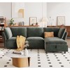 Modular Sectional Sofa, 97" L Shape 3 Seater Sofas with Ottoman and Pillows, Velvet Deep Seat Cloud Couch L-Shaped Sectional Couches for Living Room - 2 of 4