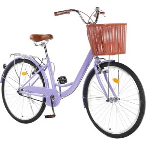 24" & 26" Cruiser Bike Commuter Bike Beach Cruiser with Ergonomic Upright Design - 1 of 4