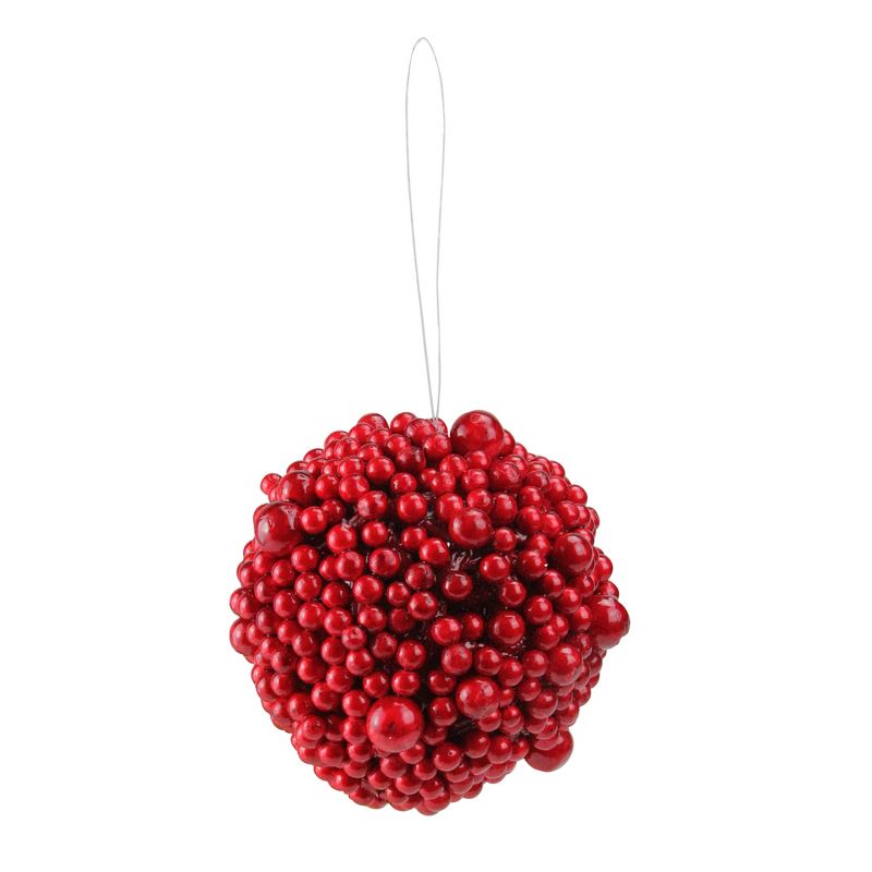 Northlight 5" Artificial Festive Berries Ball Christmas Ornament - Red, 1 of 5