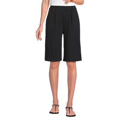 Lands' End Women's Knit High Rise Pleated 12" Bermuda Shorts