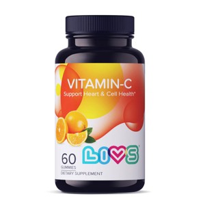 LIVS Vitamin C 250mg Per Serving for Immune Support Gummies | Non-GMO, Gluten-Free, and Plant-Based with 60 Gummies - 1 of 4