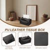 Unique Bargains PU Leather Home Car Office Decorative Tissue Box Holder - 3 of 4