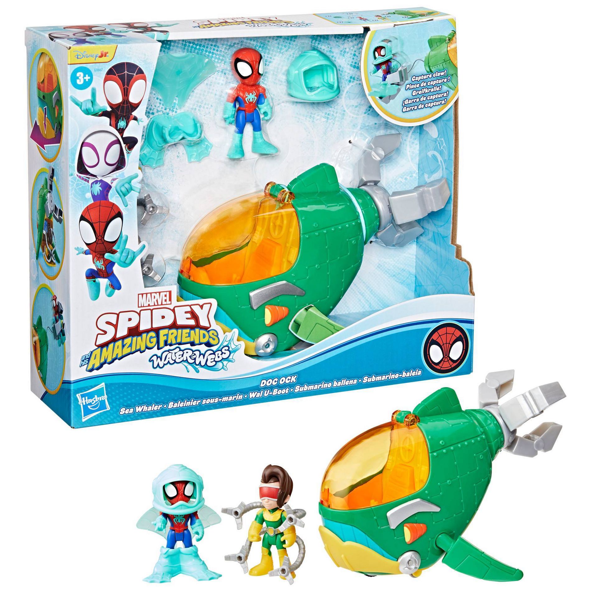 Spidey and His Amazing Friends Dock Ock Whale Toy Vehicle Playset