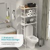 Home Zone Living Over-the-Toilet 3-Tier Storage Organizer with Bamboo Accent and Steel Frame, Freestanding Bathroom Shelf, White - 4 of 4