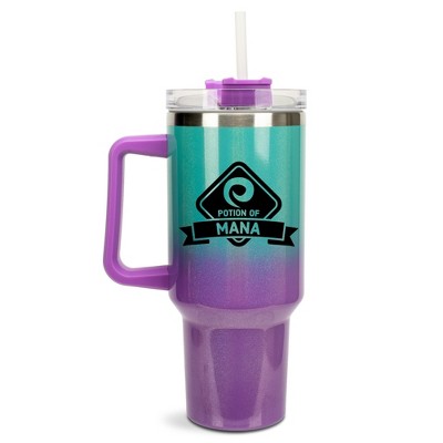 100 North Potion Of Mana Video Gamer Wrap-Around 40 Oz. Stainless Steel Water Bottle Coffee Mug, Spill & Leak Resistant, Travel Tumbler with Handle,