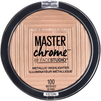 Maybelline Face Studio Master Chrome Metallic Highlighter 100 Molten Gold - 0.24oz