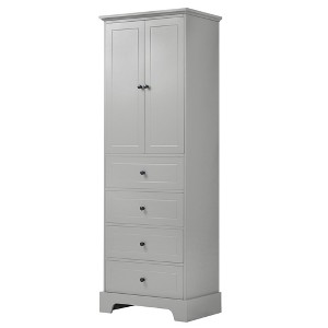 Ridstar 68.1 in. H Grey Bathroom Storage Cabinet with 2 Doors and 4 Drawers - 1 of 4