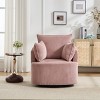Swivel Accent Chair,Upholstered Swivel Chair with Curved Backrest and Metal Base,Barrel Swivel Chair for Living Room or Bedroom-Koiai - 2 of 4