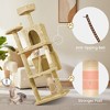 Modern Multicoloured 600GSM Soft Plush Cat Tree Pet Tower with Top Perch and Hanging Ball - 3 of 4