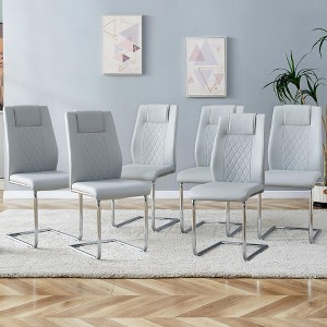 Lyngins Dining Room Side Chairs Set of 4/6/8,Modern Dining Chairs with Faux Leather Padded Seat and Metal Legs for Kitchen,Living Room,Office - 1 of 4