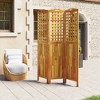 vidaXL 3-Panel Room Divider 47.8"x0.8"x70.9" Solid Wood Acacia - 3 of 4