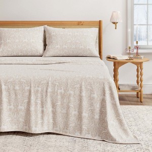 100% Cotton Lodge Printed Flannel Sheet Set - Great Bay Home - 1 of 4